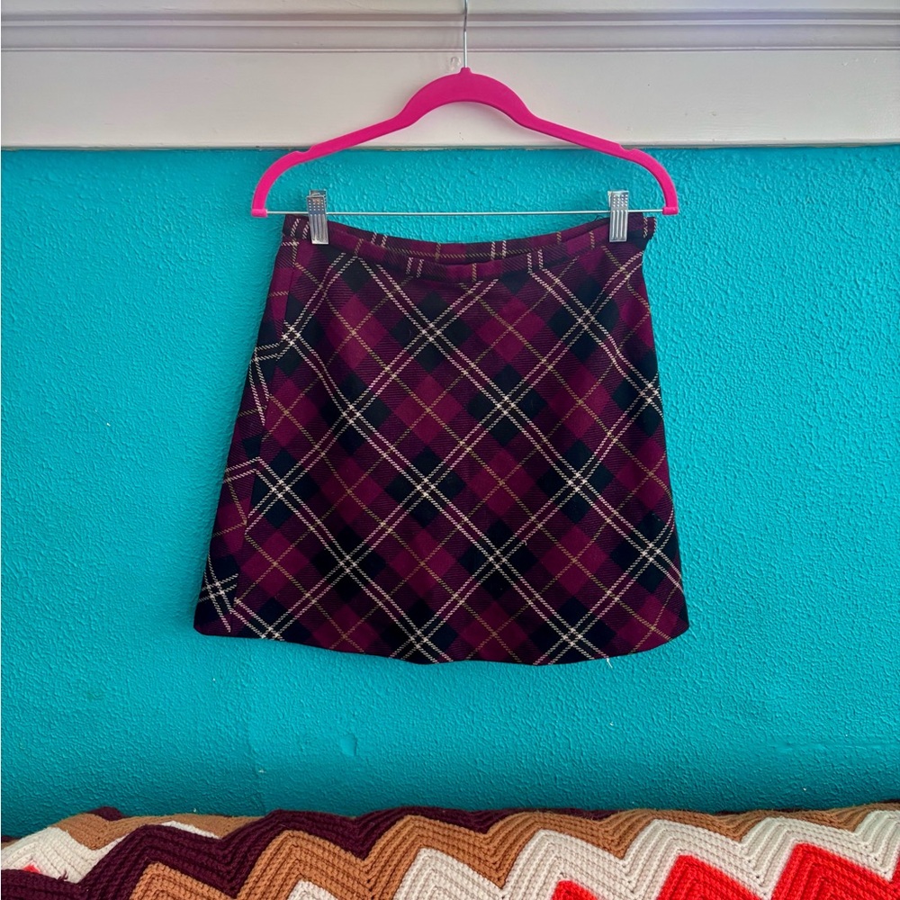 The Express Vintage 90s Plaid Mini Skirt - Red Plaid Grunge Deadstock 4/US S